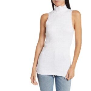 Anthropology W5 Concepts Mock Neck Smocked Tank Top